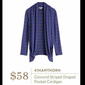 41 Hawthorn Concord Striped Draped Pocket Cardigan